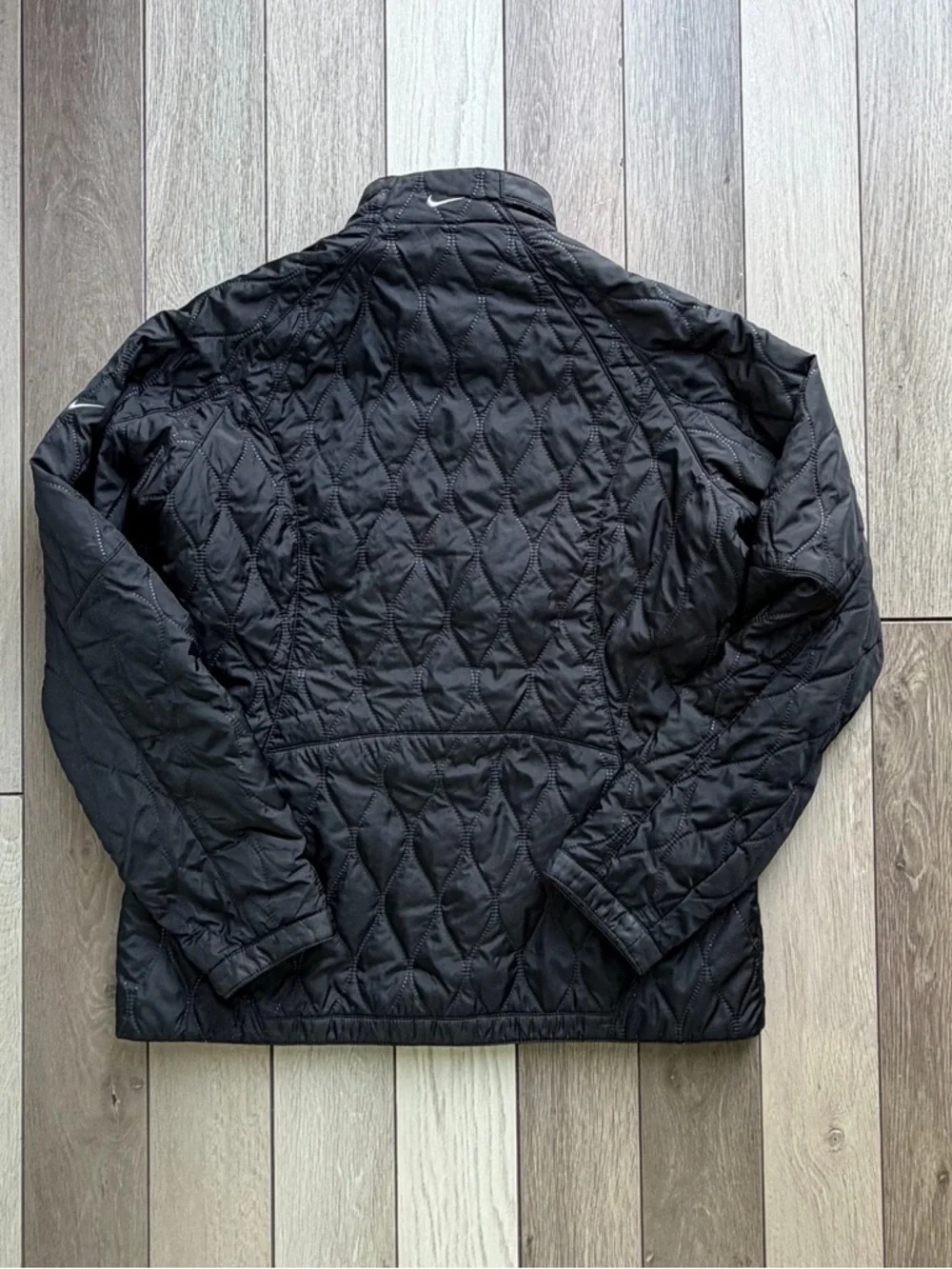 Nike Black Quilted Jacket with Logo Zipper Pull (Women’s)